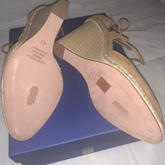 Aquazzura Karlie Suede Espadrille Wedges NIB - 41